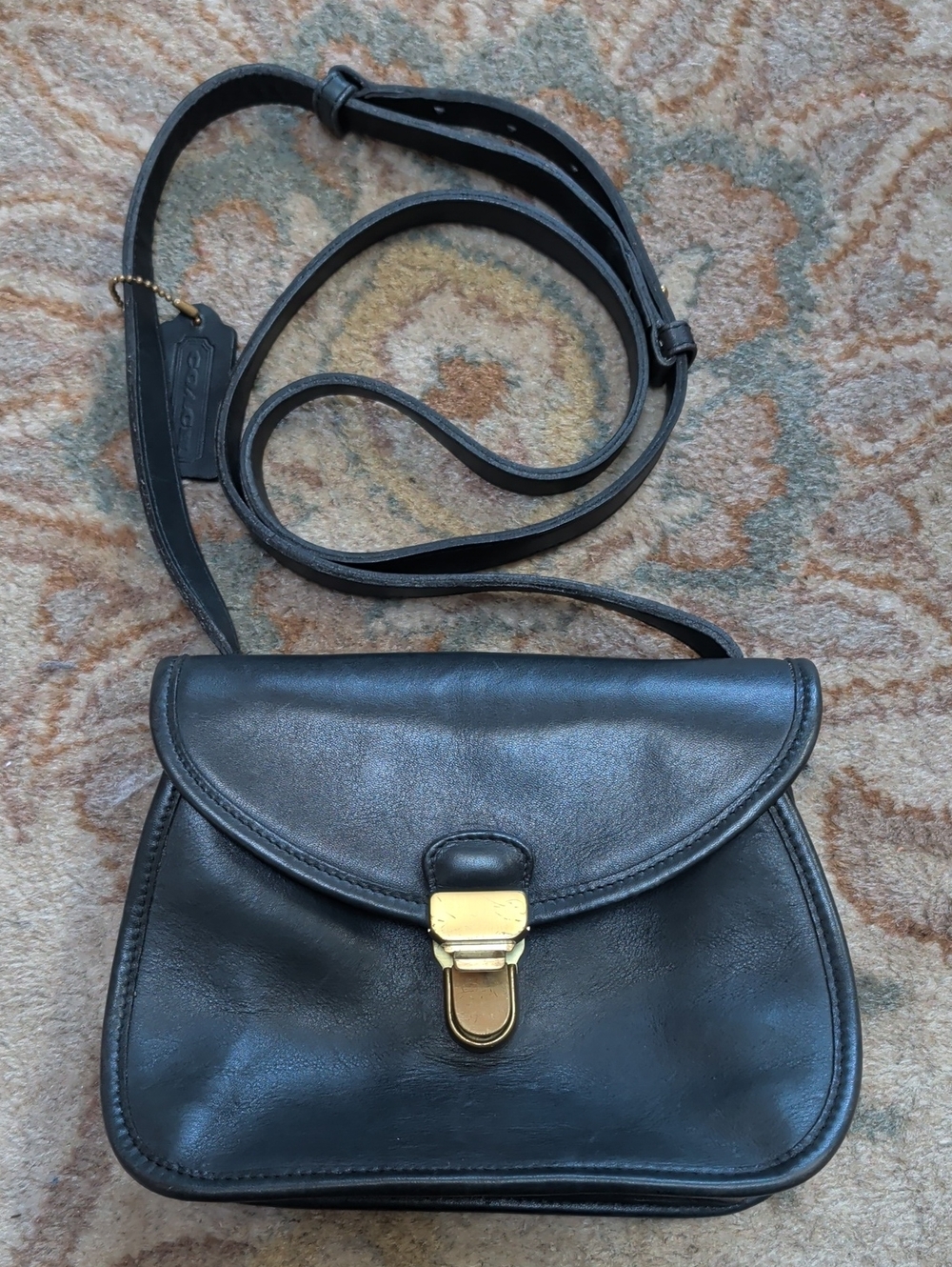 Coach Vintage Ashland Midnight Nldaro Blue Leather Crossbody Bag  Gold Hardware